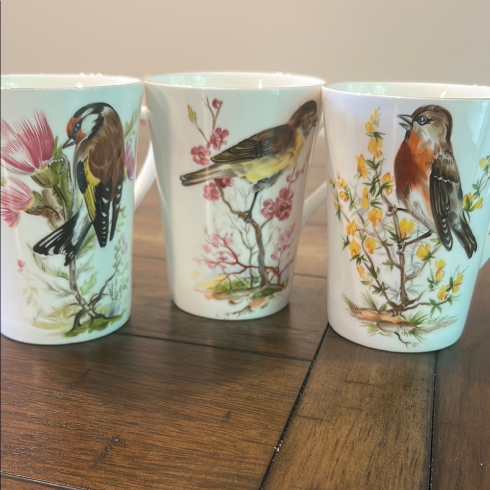 Royal Sutherland Bird China Cups - Set of 3